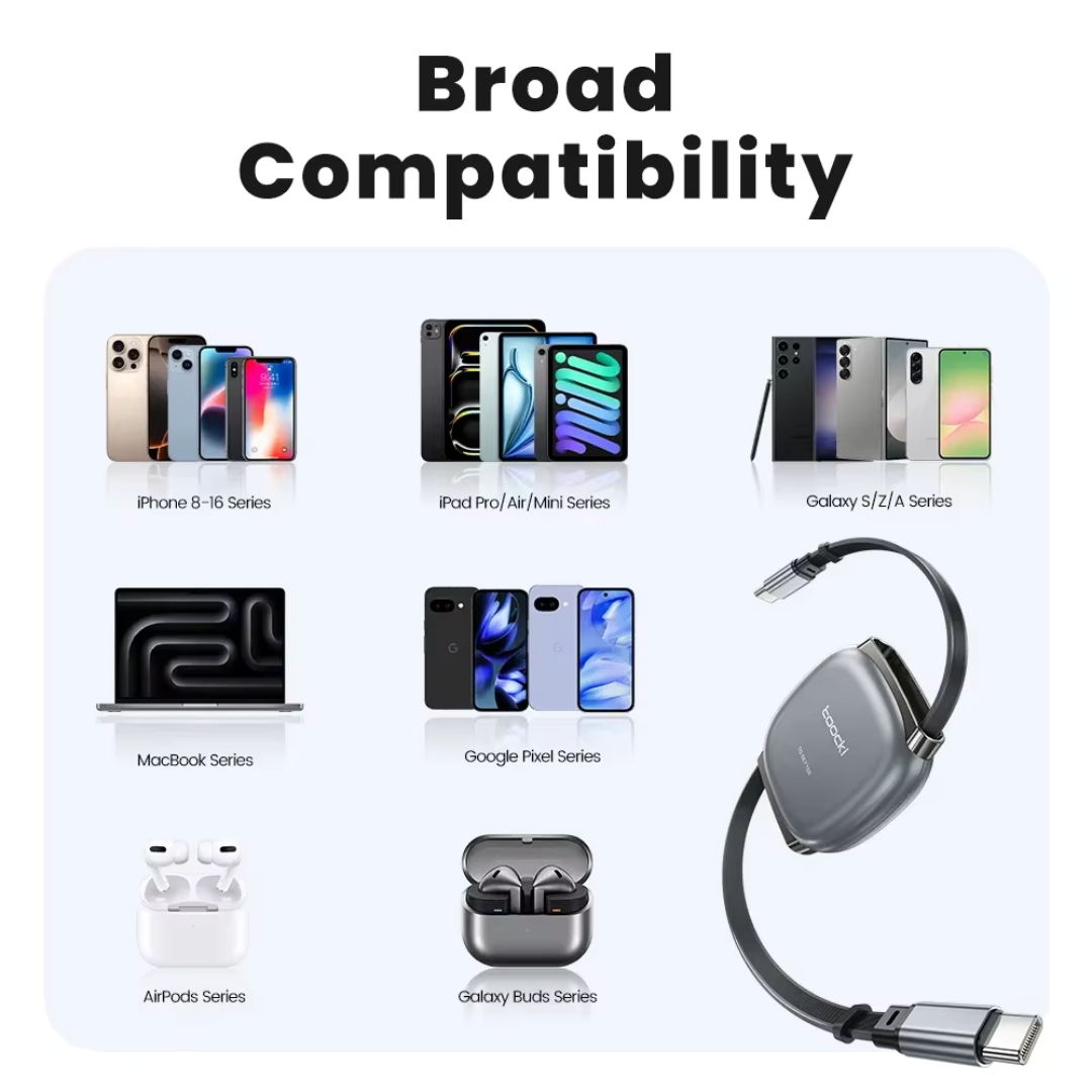 Toocki PD 100W USB C Cable retráctil